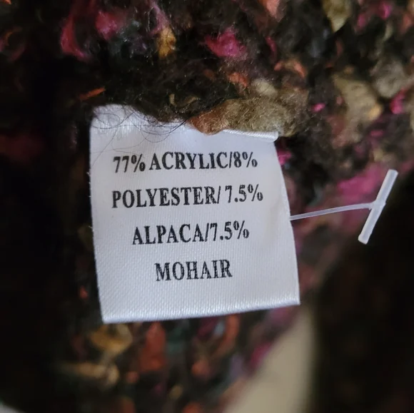 Speckled Knit Button-Front Cardigan in Dark Brown with Pink - Picture 5 of 9